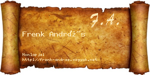 Frenk András névjegykártya