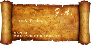 Frenk András névjegykártya